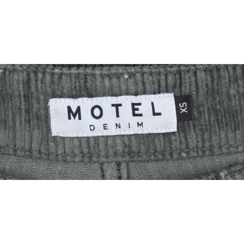 Motel Women’s Green XS High Rise Straight Corduroy Trousers