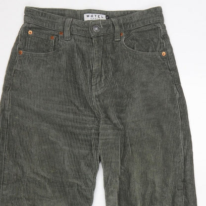 Motel Women’s Green XS High Rise Straight Corduroy Trousers