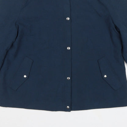 Bonmarché Women’s Navy Blue Size 16 Collared Lightweight Snap Jacket