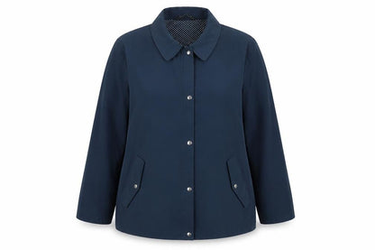 Bonmarché Women’s Navy Blue Size 16 Collared Lightweight Snap Jacket