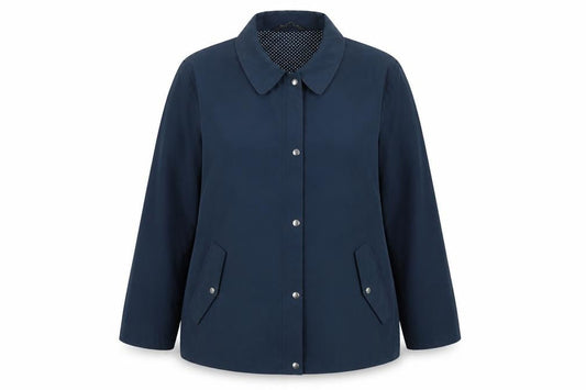 Bonmarché Women’s Navy Blue Size 16 Collared Lightweight Snap Jacket