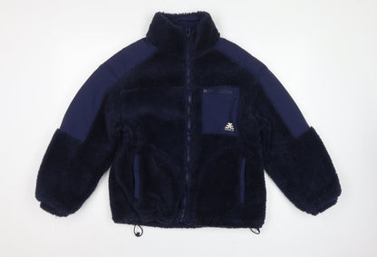 Bershka Women Blue S Teddy Fleece Jacket Full Zip Outdoor