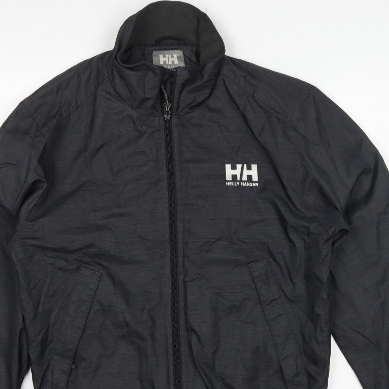 Helly Hansen Men's Black S Bomber Jacket Full Zip Logo Pockets