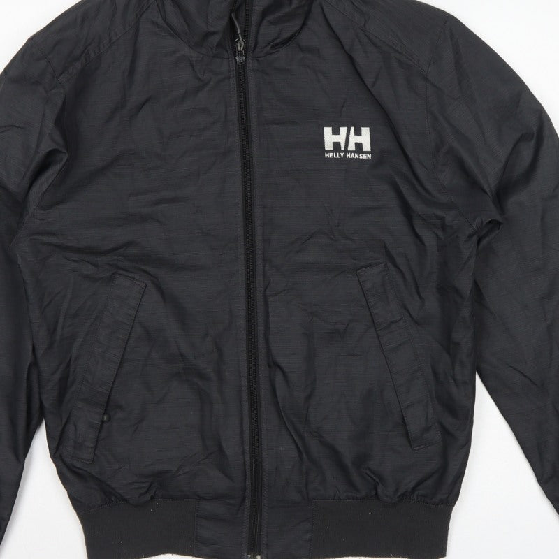 Helly Hansen Men's Black S Bomber Jacket Full Zip Logo Pockets
