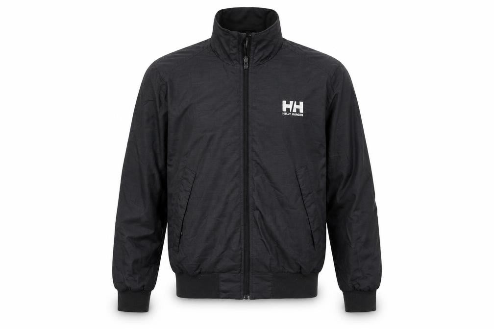 Helly Hansen Men's Black S Bomber Jacket Full Zip Logo Pockets