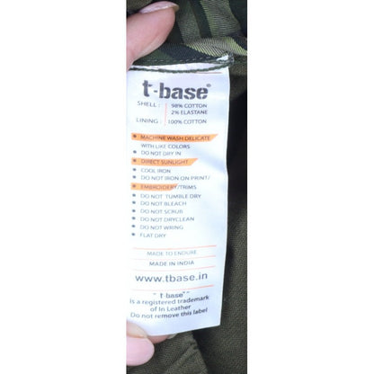 T-Base Men's Green Small Cotton Stretch Basic Zip Jacket Lined