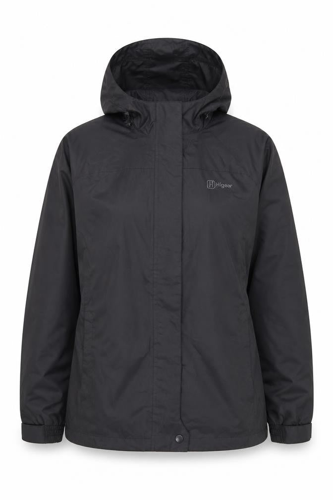 Higear Women’s Black Size 10 Hooded Rain Jacket Lightweight Outdoor