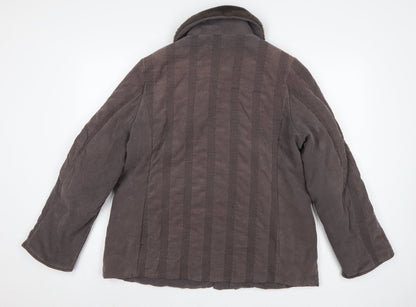 Eastex Women's Brown UK 14 Basic Jacket Faux Fur Collar Lined