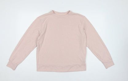 Uniqlo Women Pink XS Basic Crew Neck Long Sleeve Knit Top