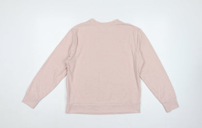 Uniqlo Women Pink XS Basic Crew Neck Long Sleeve Knit Top