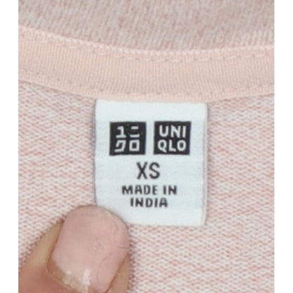Uniqlo Women Pink XS Basic Crew Neck Long Sleeve Knit Top