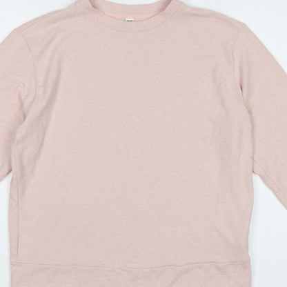 Uniqlo Women Pink XS Basic Crew Neck Long Sleeve Knit Top