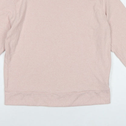 Uniqlo Women Pink XS Basic Crew Neck Long Sleeve Knit Top
