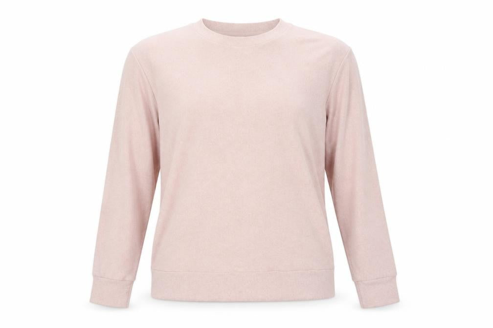 Uniqlo Women Pink XS Basic Crew Neck Long Sleeve Knit Top