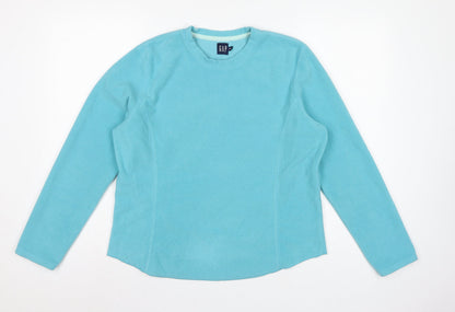 Gap Women’s Blue L Fleece Pullover Sweatshirt Raglan Sleeve