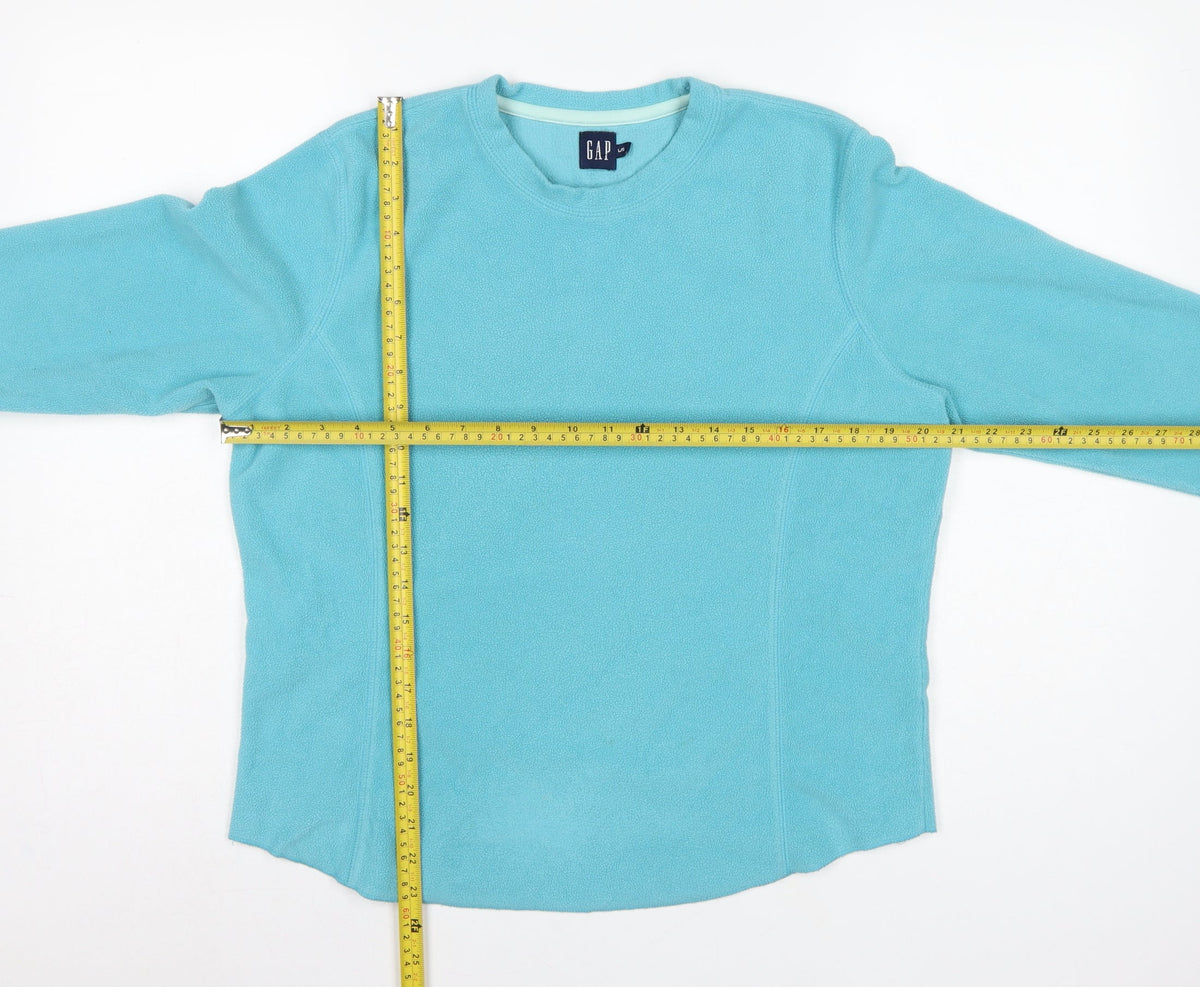 Gap Women’s Blue L Fleece Pullover Sweatshirt Raglan Sleeve