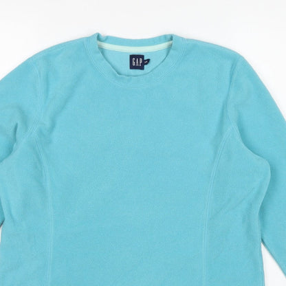 Gap Women’s Blue L Fleece Pullover Sweatshirt Raglan Sleeve