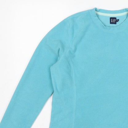 Gap Women’s Blue L Fleece Pullover Sweatshirt Raglan Sleeve