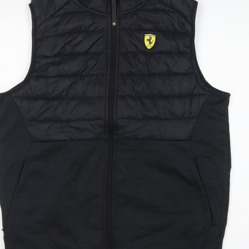 Scuderia Ferrari Men’s Black M Padded Puffer Racing Gilet Waistcoat