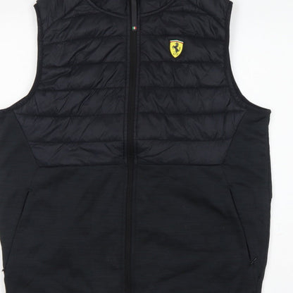Scuderia Ferrari Men’s Black M Padded Puffer Racing Gilet Waistcoat