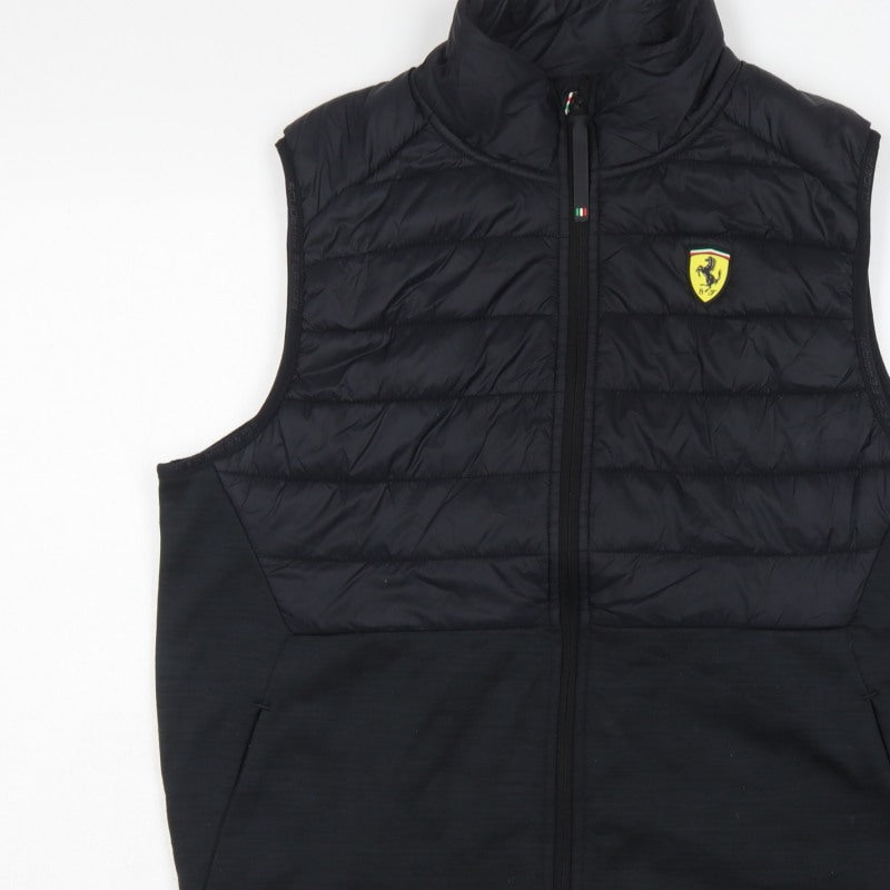 Scuderia Ferrari Men’s Black M Padded Puffer Racing Gilet Waistcoat