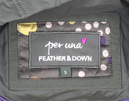 Per Una Women’s Green Small Long Hooded Down Puffer Coat