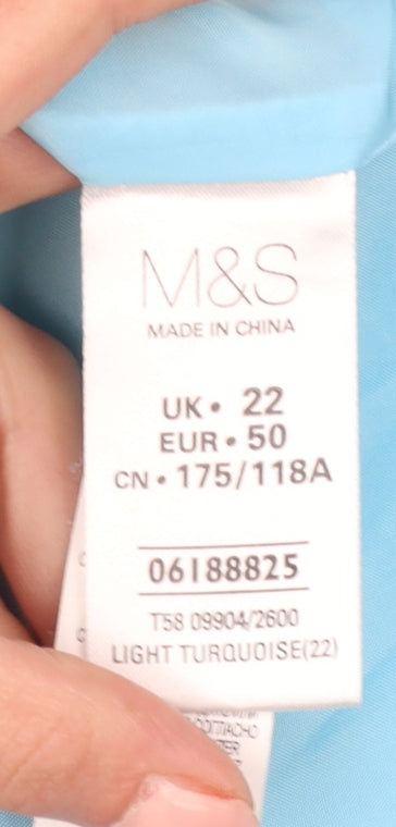 Marks & Spencer Women's Blue UK 22 Hooded Rain Coat Jacket