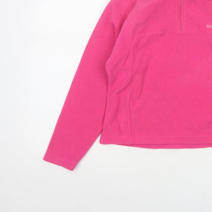 Additional view of Trespass girls’ pink 9-10 years fleece 1/4 zip pullover sweatshirt