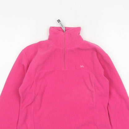 Additional view of Trespass girls’ pink 9-10 years fleece 1/4 zip pullover sweatshirt