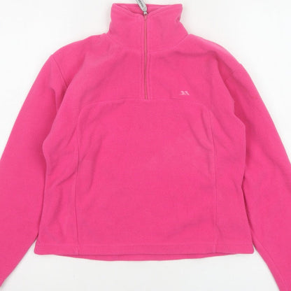 Additional view of Trespass girls’ pink 9-10 years fleece 1/4 zip pullover sweatshirt