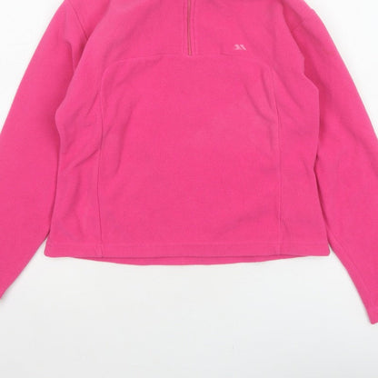 Additional view of Trespass girls’ pink 9-10 years fleece 1/4 zip pullover sweatshirt