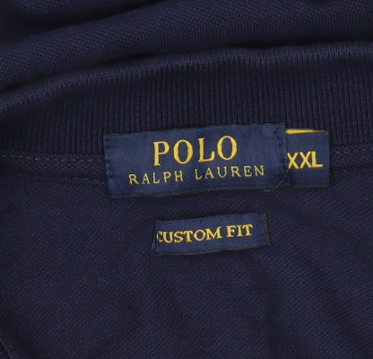 Polo Ralph Lauren Men's Blue 2XL Custom Fit Cotton Short Sleeve Polo