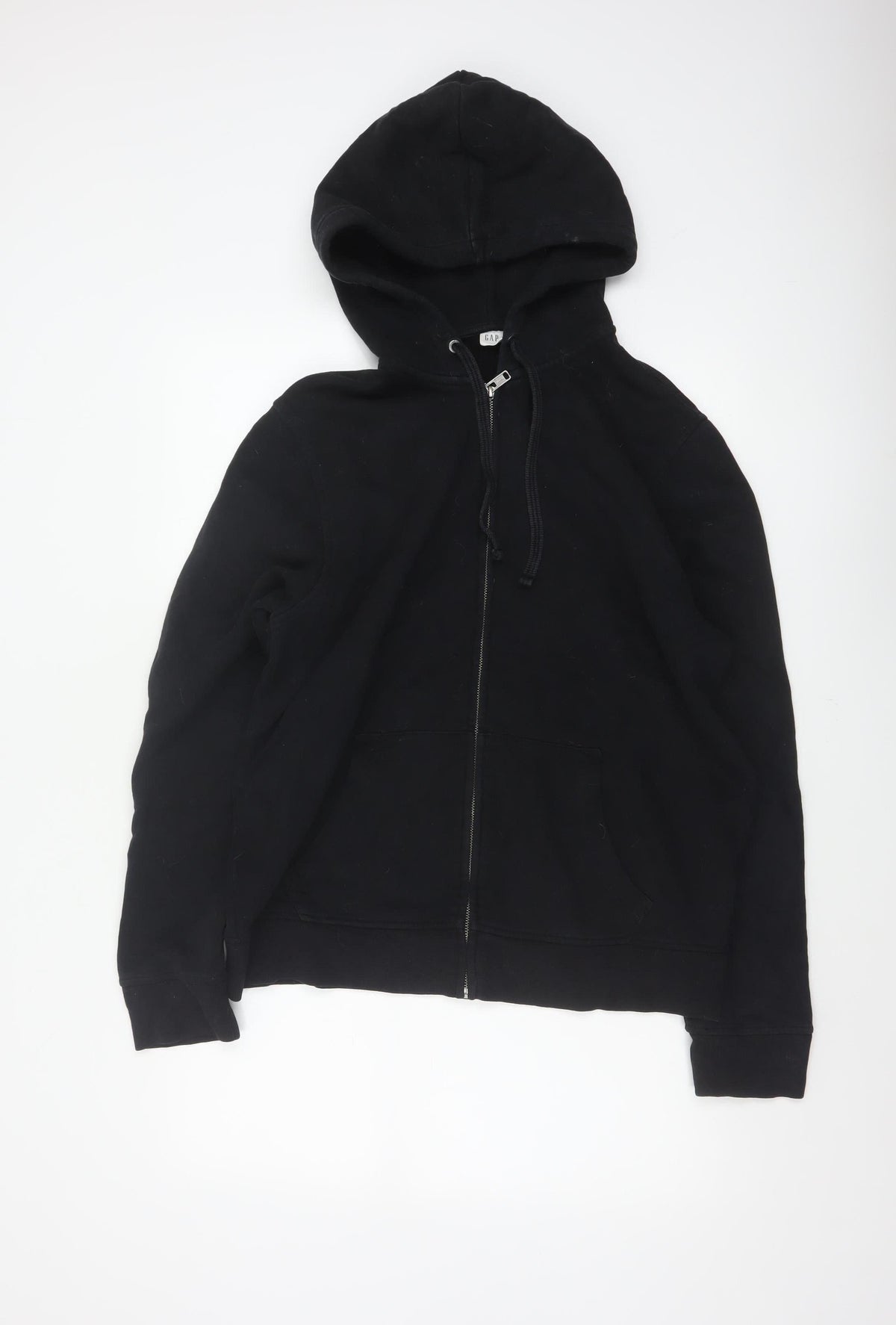 GAP Men’s Black L Full Zip Hooded Fleece Hoodie Pockets