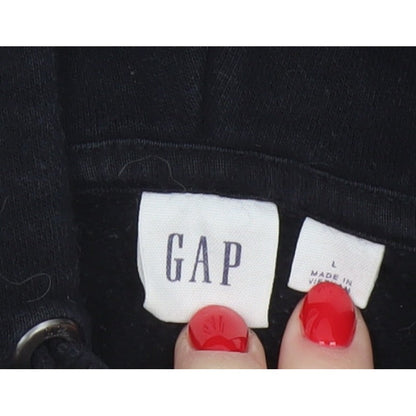 GAP Men’s Black L Full Zip Hooded Fleece Hoodie Pockets