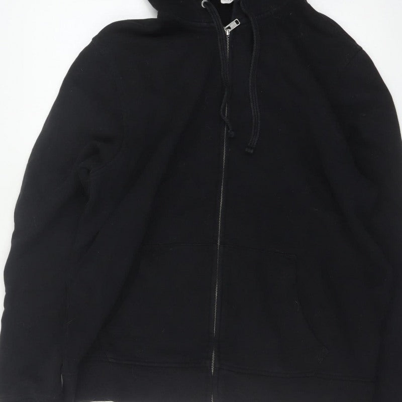 GAP Men’s Black L Full Zip Hooded Fleece Hoodie Pockets