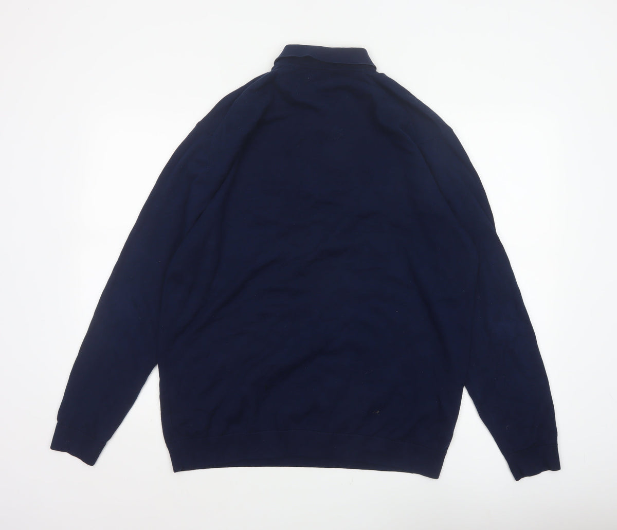Next Men’s Navy Blue XL Collared Cotton Blend Pullover Jumper
