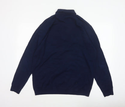 Next Men’s Navy Blue XL Collared Cotton Blend Pullover Jumper