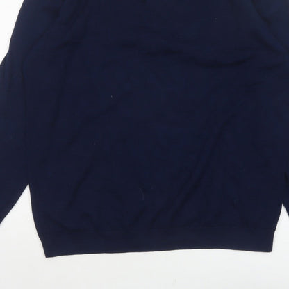 Next Men’s Navy Blue XL Collared Cotton Blend Pullover Jumper
