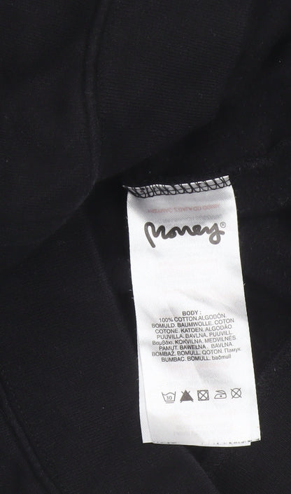 Money Boys Black 12-13 Years Pullover Logo Hoodie Cotton