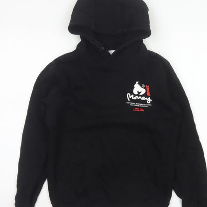 Money Boys Black 12-13 Years Pullover Logo Hoodie Cotton