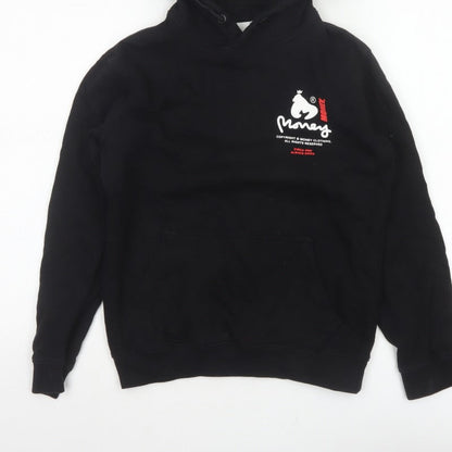 Money Boys Black 12-13 Years Pullover Logo Hoodie Cotton