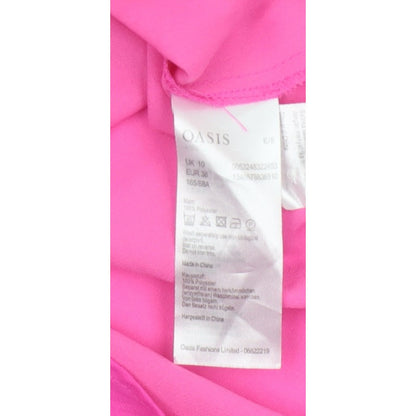 Oasis Women Pink UK 10 Floral Sleeveless Keyhole Tank Top