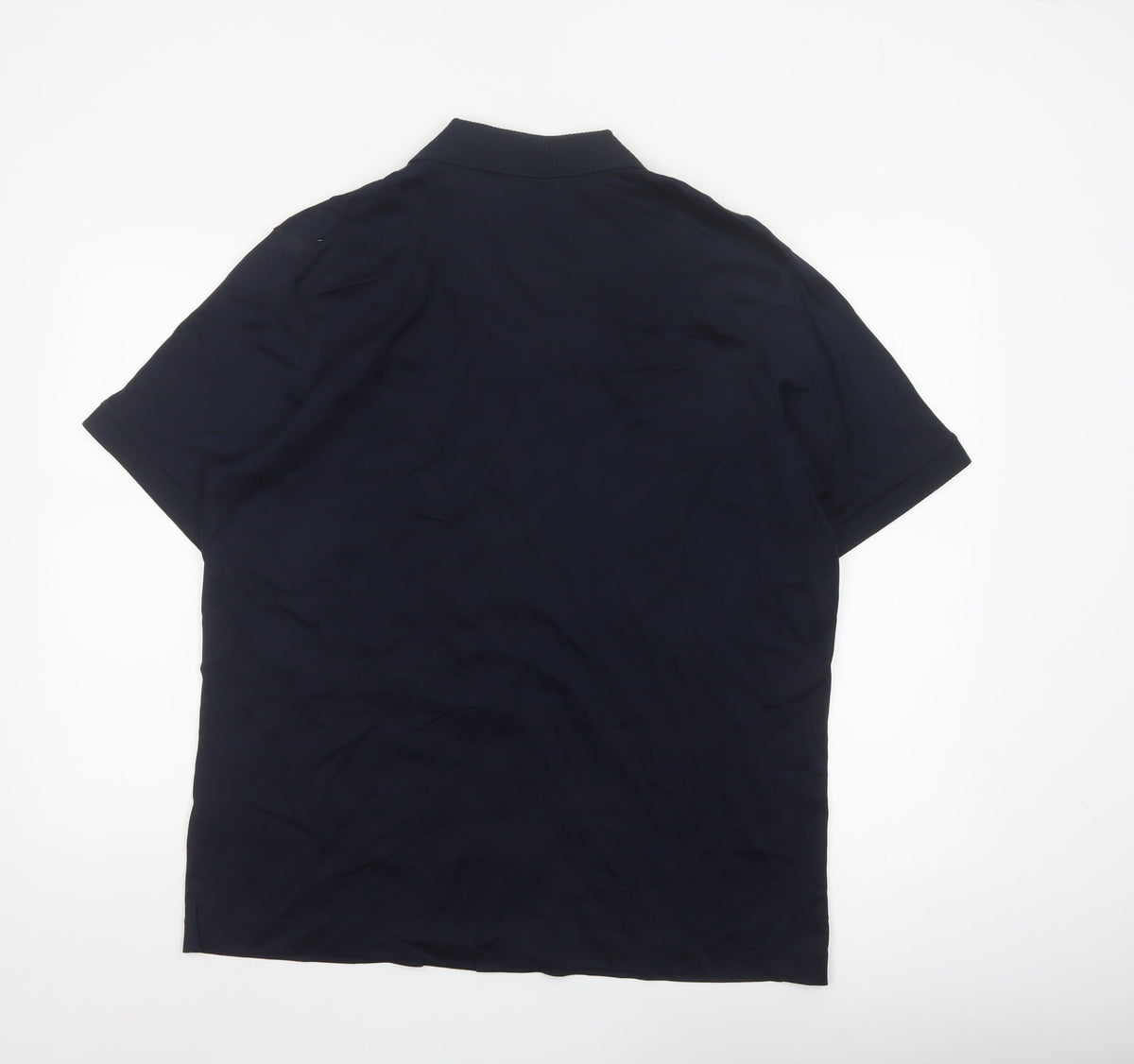 Autograph Men’s Blue L Supima Cotton Short Sleeve Button-Up Shirt