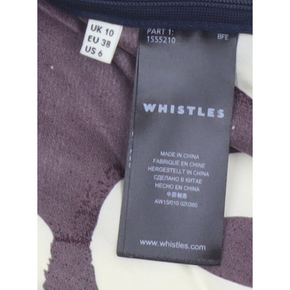 Whistles Women Blue Ivory Geometric Wrap Blouse UK 10