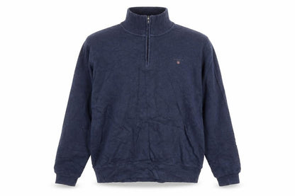Gant Men’s Blue M Cotton Half Zip Mock Neck Knit Jumper