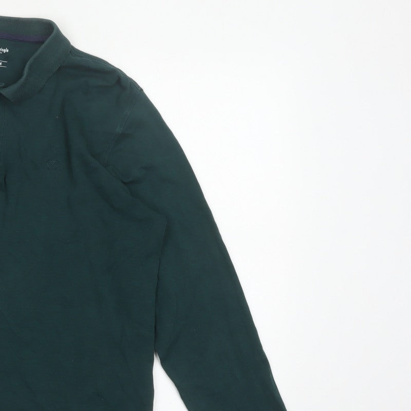 Additional view of James Pringle Men Green Medium Long Sleeve Cotton Polo Shirt