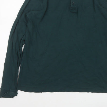 Additional view of James Pringle Men Green Medium Long Sleeve Cotton Polo Shirt
