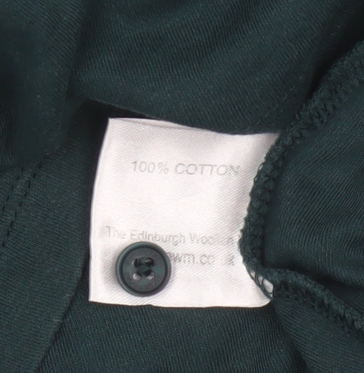 Additional view of James Pringle Men Green Medium Long Sleeve Cotton Polo Shirt