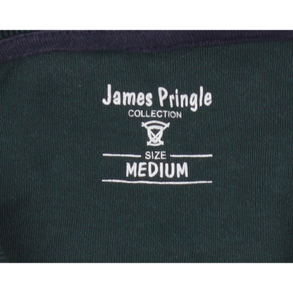 Additional view of James Pringle Men Green Medium Long Sleeve Cotton Polo Shirt