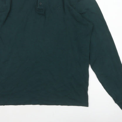 Additional view of James Pringle Men Green Medium Long Sleeve Cotton Polo Shirt